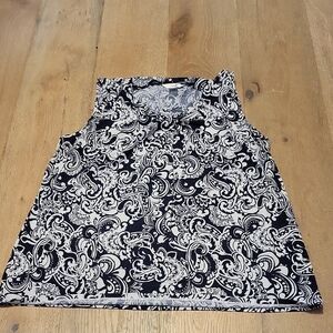 Cj Banks Black And White Printed Top Size 1X